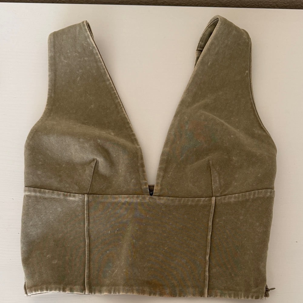 Zara Washed Effect Interlock Top
